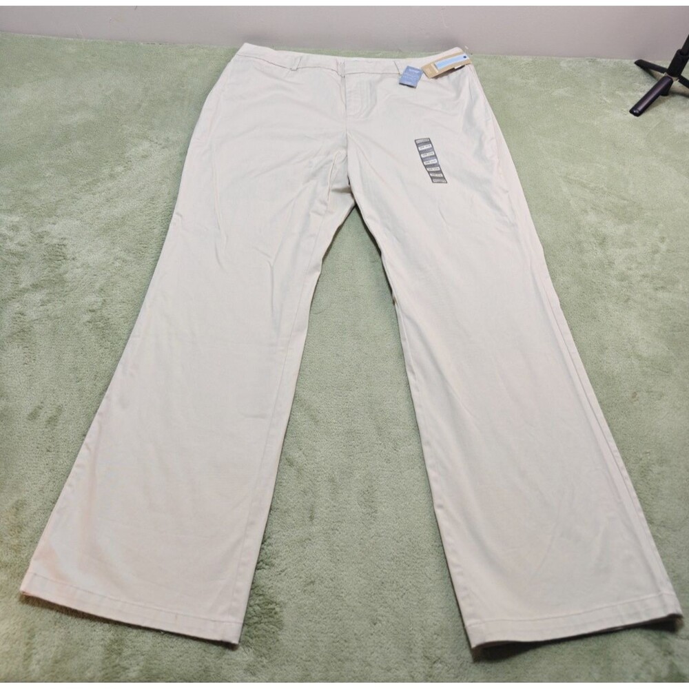 Dockers Metro Pant Sz 20W Long NWT Beige Khaki Mid Rise Stretch Trouser Womens